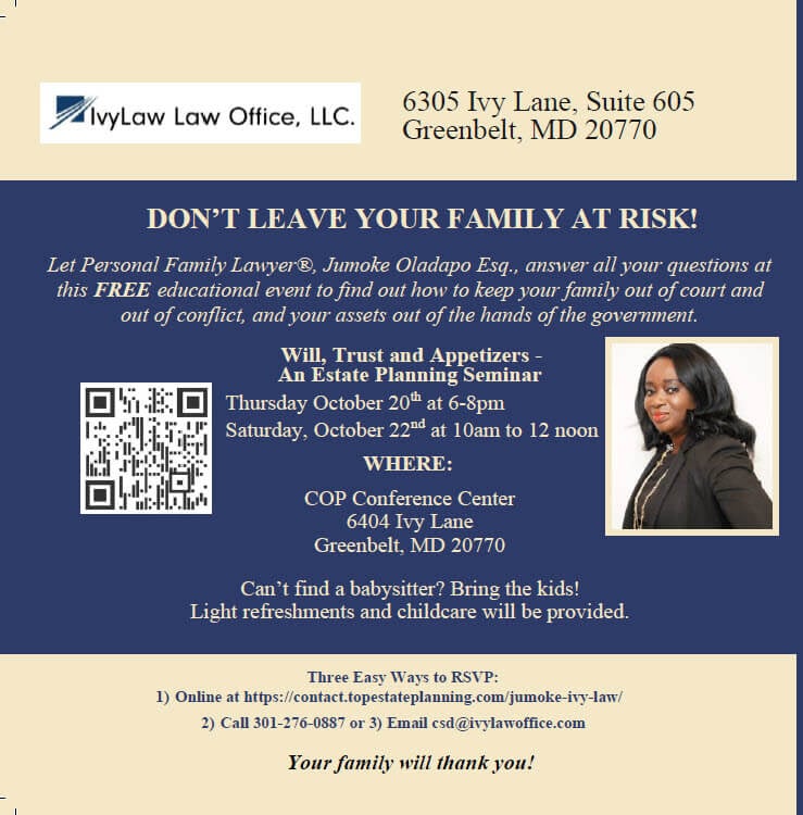 Poster of Seminar - Don't leave your family at risk!