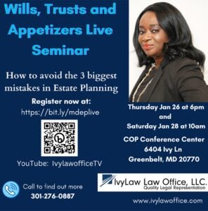 Wills, Trust and Appertizers live seminar